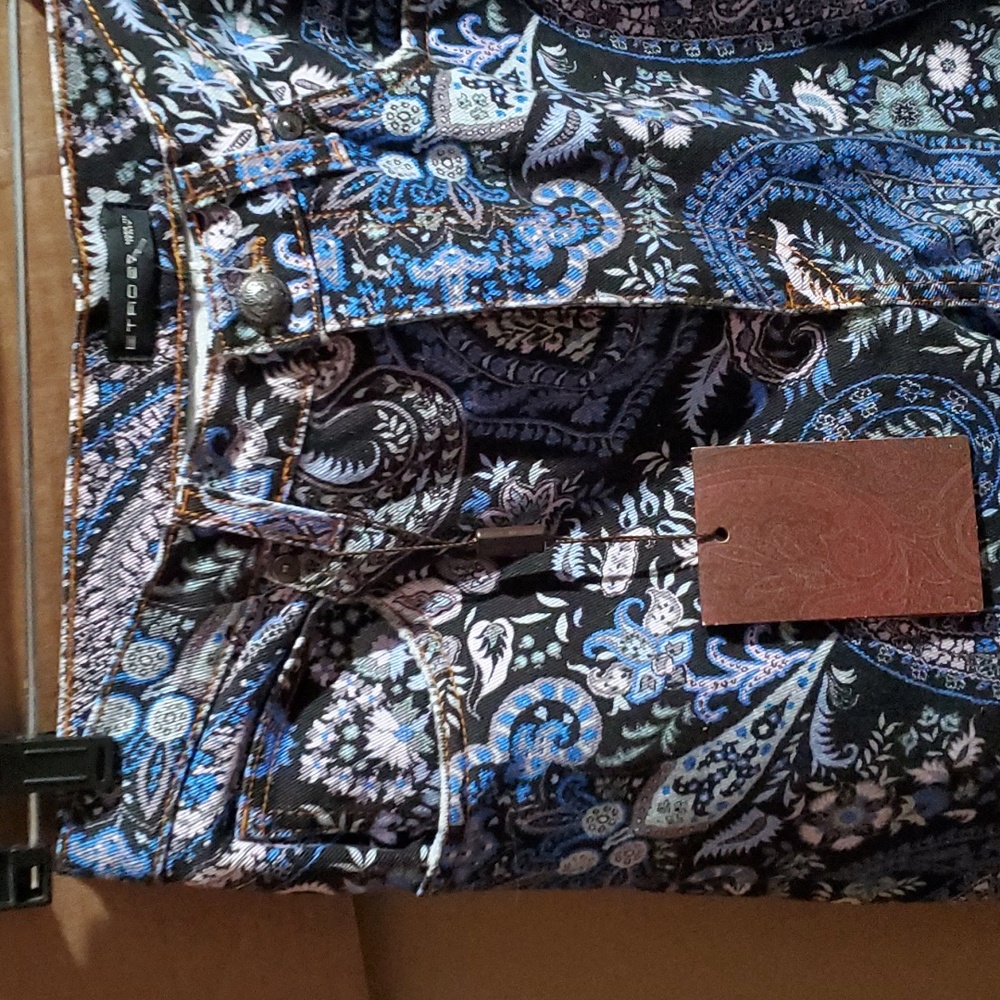 Sz 27 NWT Etro floral wide leg jeans - Picture 3 of 4